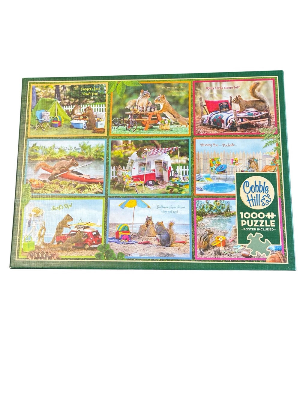 Cobble Hill Squirrels on Vacation 1000 Piece Jigsaw Puzzle Complete